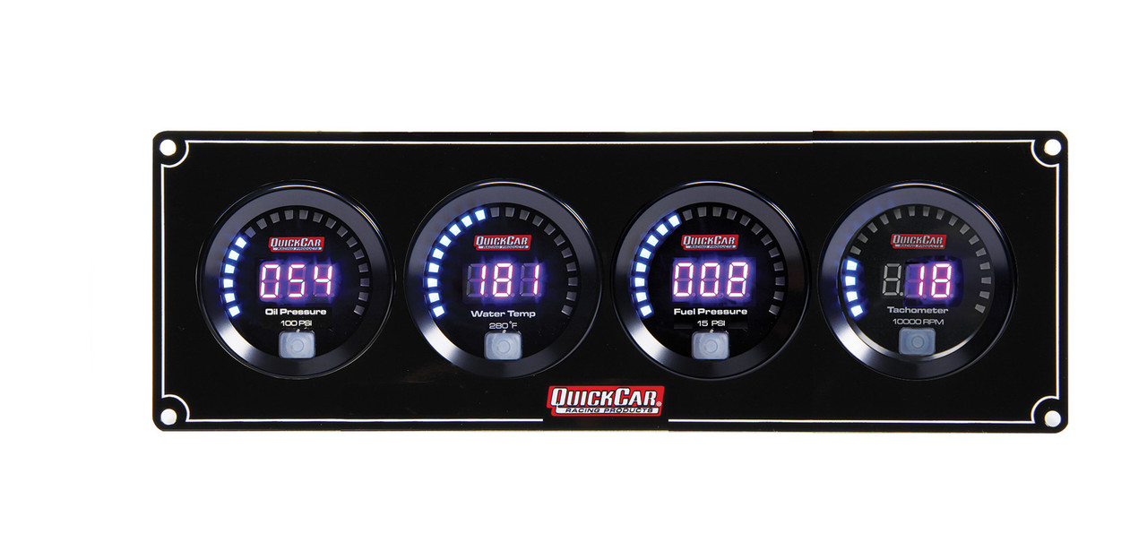 QuickCar Racing Products Digital 3-1 Gauge Panel OP/WT/FP w/Tach