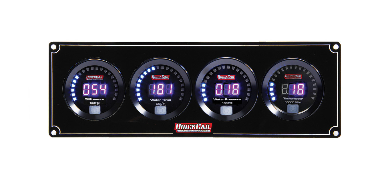 QuickCar Racing Products Digital 3-1 Gauge Panel OP/WT/WP w/Tach