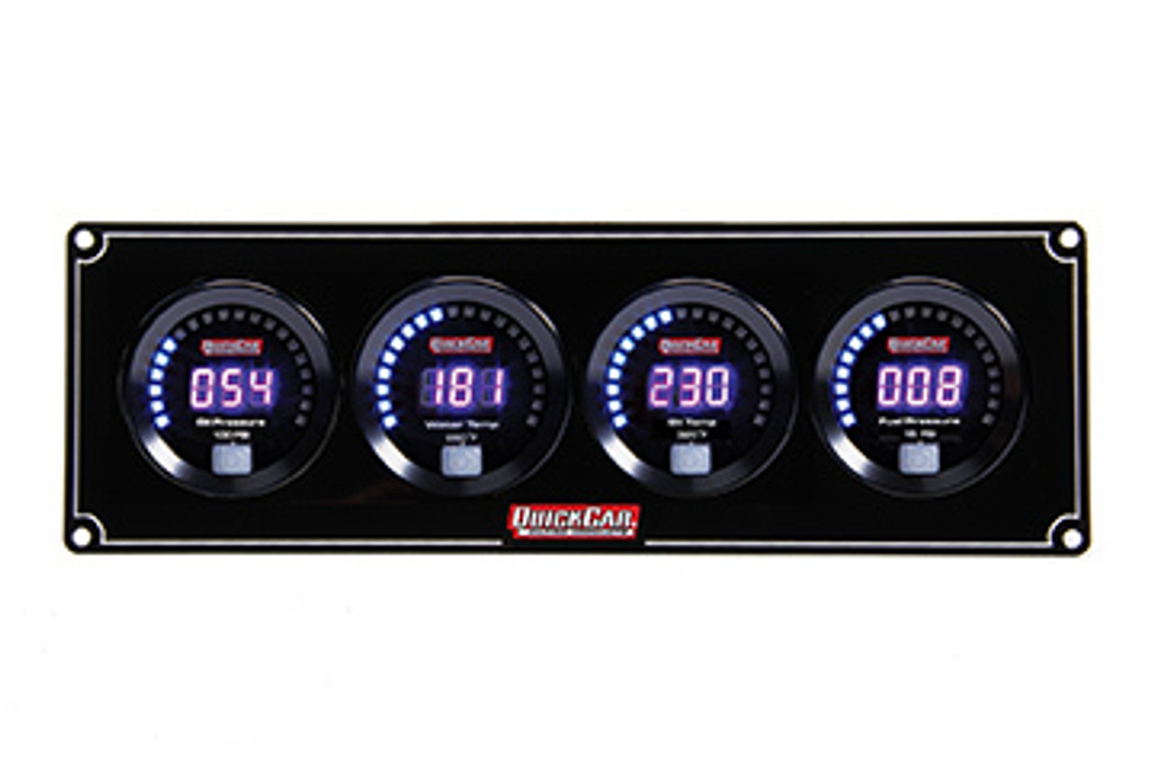 QuickCar Racing Products Digital 4-Gauge Panel OP/WT/OT/FP