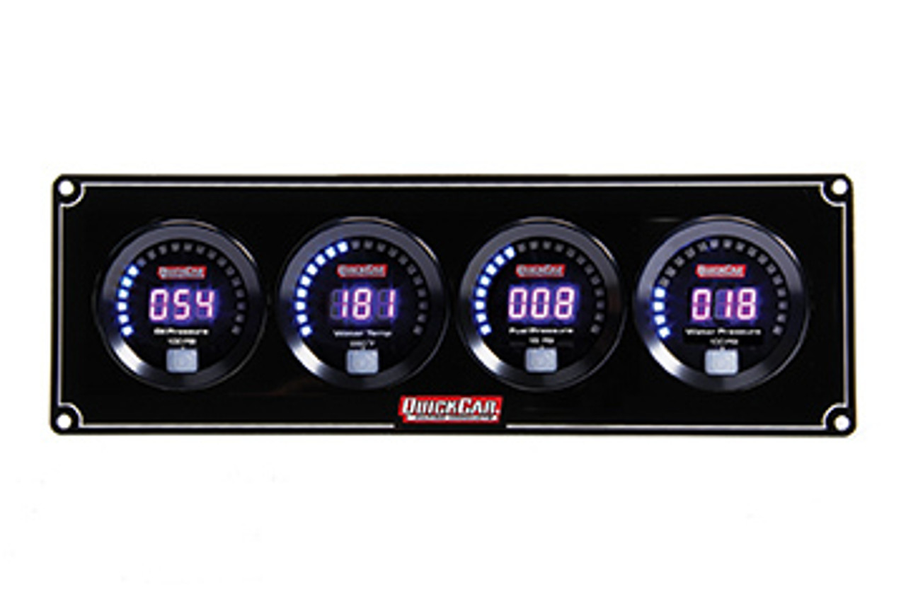 QuickCar Racing Products Digital 4-Gauge Panel OP/WT/FP/WP