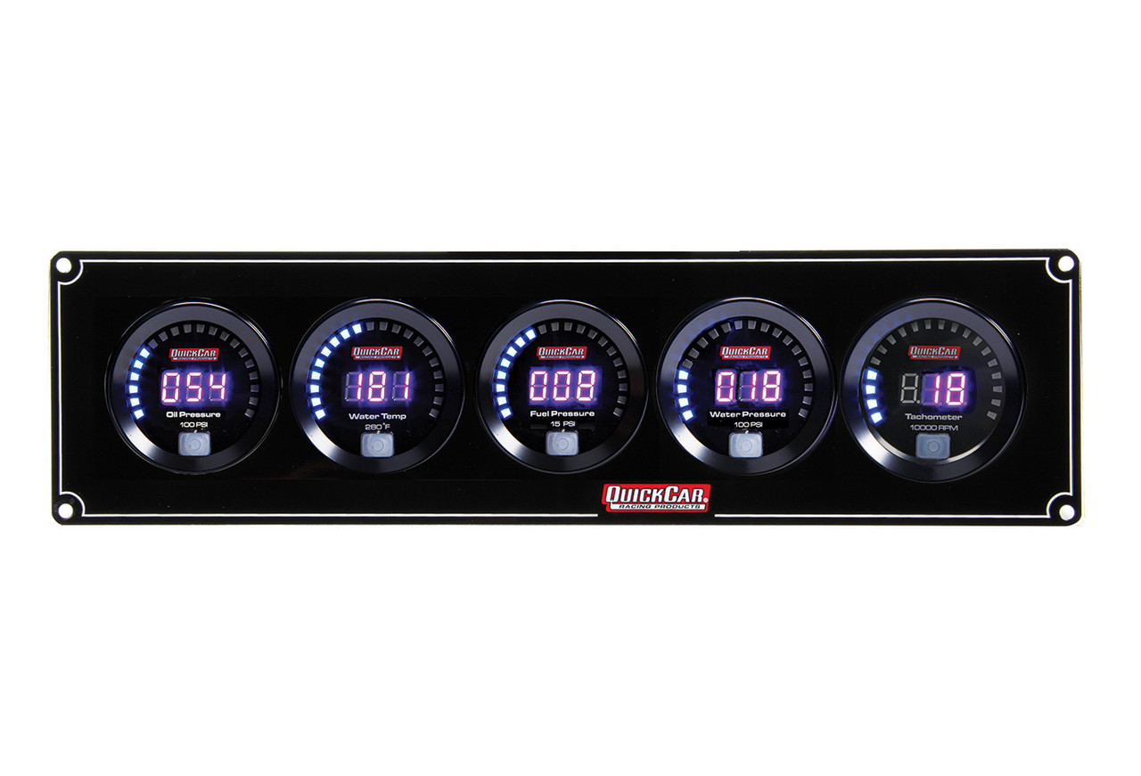 QuickCar Racing Products Digital 4-1 Gauge Panel OP/WT/FP/WP w/Tach