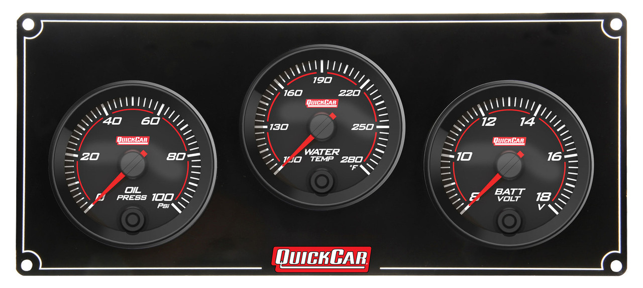 QuickCar Racing Products Redline 3 Gauge Panel OP/WT/VOLT