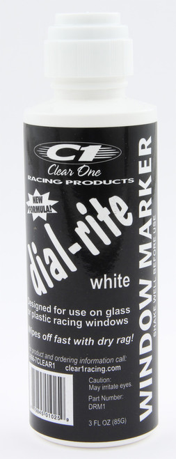 Clear One Dial-in Window Marker White 3oz Dial-Rite - CLRDRM1