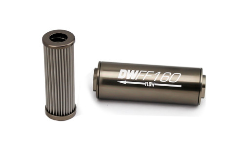 Deatschwerks Fuel Filter 8an Female ORB Ports 160mm Length - DWK8-03-160-010K