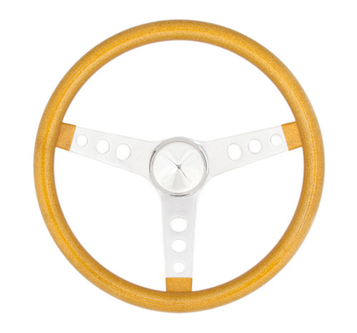 Grant Steering Wheel Mtl Flake Gold/Spoke Chrm 15 - GRT8467