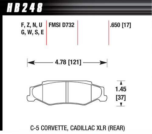 Hawk Performance Street Brake Pads (4) - HAWHB248N650