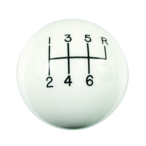 Hurst Classic 6-Speed Shift Knob White (3/8-16) - HUR163-0040