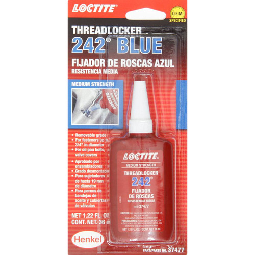 Loctite Threadlocker 242 Blue 36ml/1.22oz - LOC492140