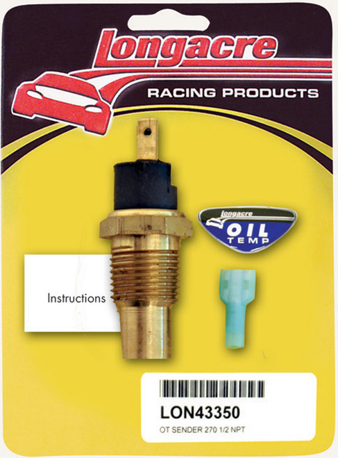 Longacre Oil Temp Sensor 1/2in. NPT 270 Deg - LON52-43350