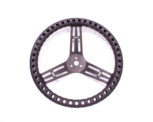 Longacre Streering Wheel 14in Dished Drilled Black - LON52-56833