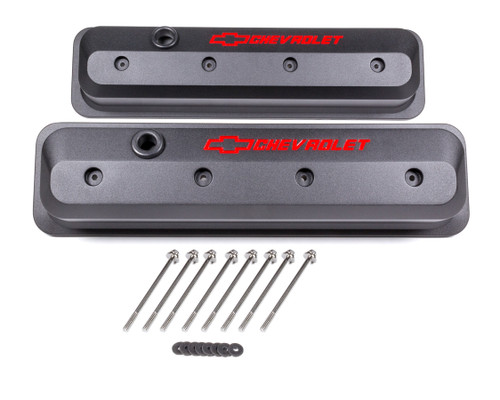 Proform SBC Valve Cover Slant Edge Black Crinkle - PFM141-845