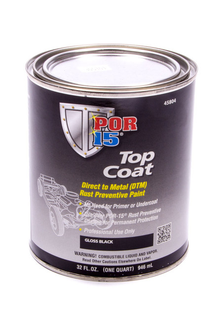 Por-15 Top Coat Paint Gloss Black Quart - POR45804