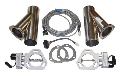 Pypes Dual Electric Exhaust Cutout 3in w/Y-Pipes - PYPHVE10K3