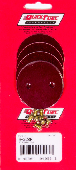 Quick Fuel 2in Throttle Plates Red Anodized (4 Pack) - QFT9-228R
