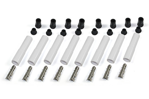 Pertronix Ceramic Spark Plug Boot Kit Straight 8pk White - PRT8502HT-8