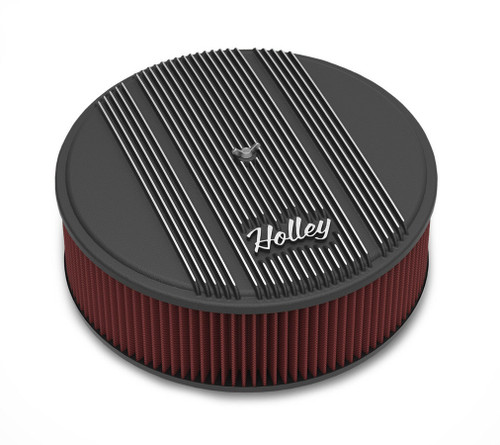 Holley 14x4 Die Cast Finned Alm Air Cleaner  Black