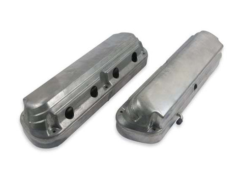 Holley 2-Piece Alm Valve Cover Set GM LS Natural Finish