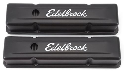 Edelbrock Valve Cover Kit SBC Signature Series Black