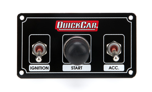 QuickCar Racing Products Ignition Panel Black w/ Weatherproof Switches