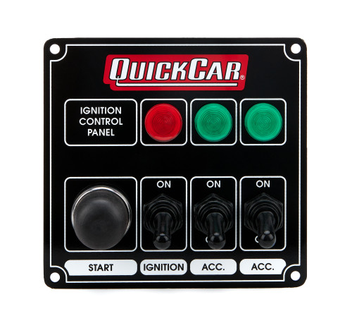 QuickCar Racing Products Ignition Panel Black w/ 2 Acc. & Lights