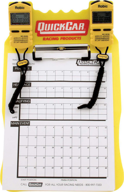 QuickCar Racing Products Clipboard Timing System Yellow