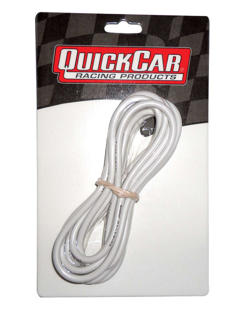 QuickCar Racing Products Wire 14 Gauge White 10ft