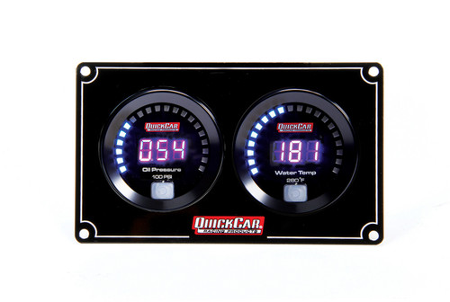 QuickCar Racing Products Digital 2-Gauge Panel OP/WT