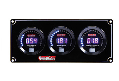 QuickCar Racing Products Digital 3-Gauge Panel OP/WT/WP