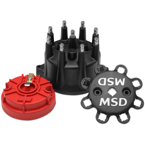 MSD Ignition Distributor Cap & Rotor Kit Small Diameter Black