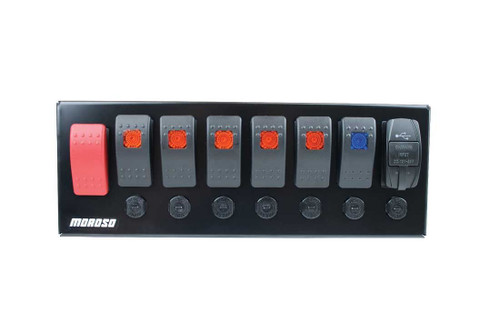 Moroso Switch Panel Rocker LED w/USB & Breaker - MOR74196