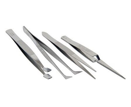 ProEdge 4 Piece Stainless Steel Tweezers Set