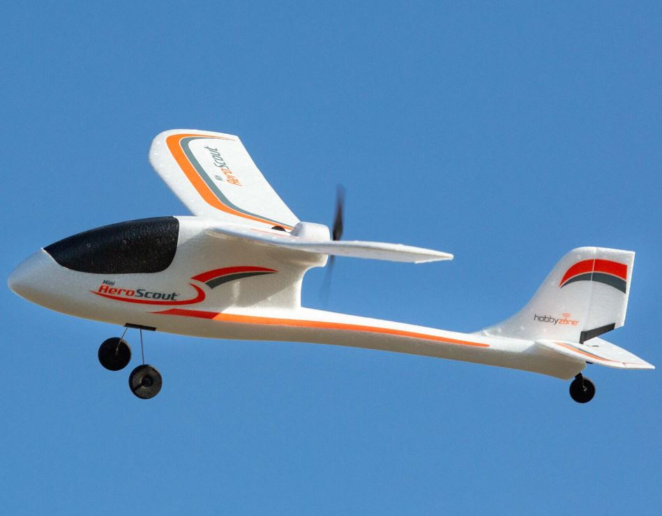 HobbyZone Avion RC Mini AeroScout RTF (comprend contrôleur, émetteur, batterie et chargeur) HBZ5700