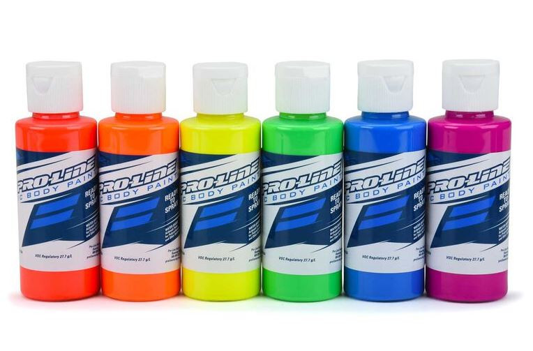 ProLine Racing PRO632303 RC Body Airbrush Paint Fluorescent Colours 6 Pack