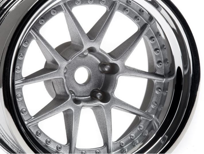 HPI Racing 114636 1/10 26mm DY-CHAMPION Wheel Set Chrome Silver 9mm Offset