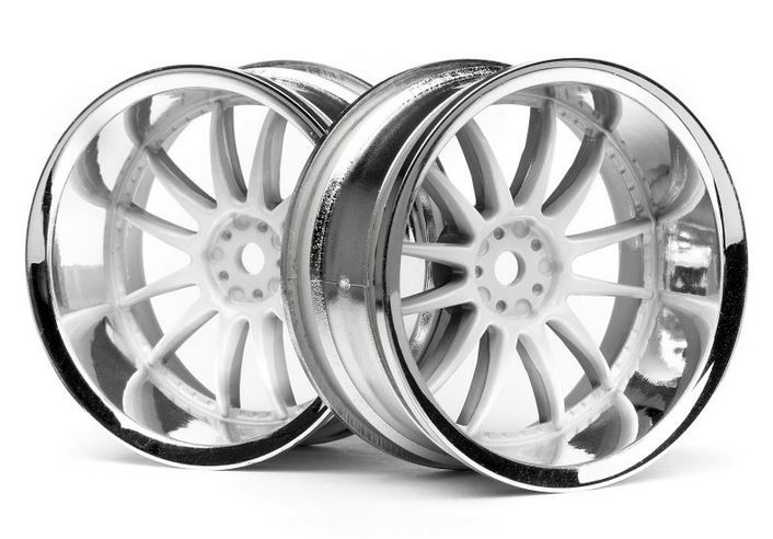HPI Racing 3285 WORK XSA 02C Wheels 26mm Chrome/White