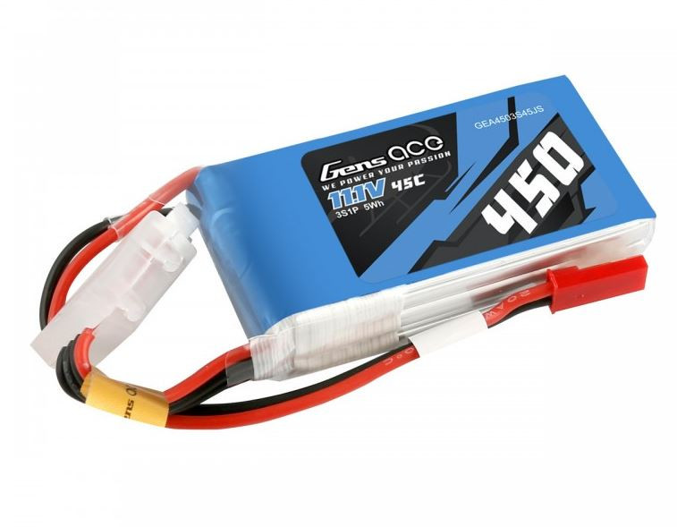 Gens Ace GEA3002S45JST Batteria LiPo 300 MAh 7,4 V 45 C 2S1P Con
