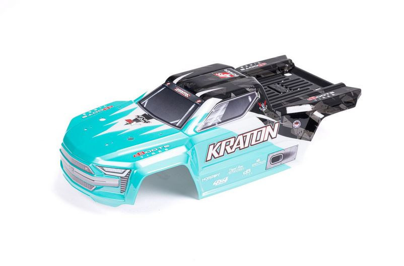 New Arrma Kraton Red/Black Factory Body With 4 Clip Retainers