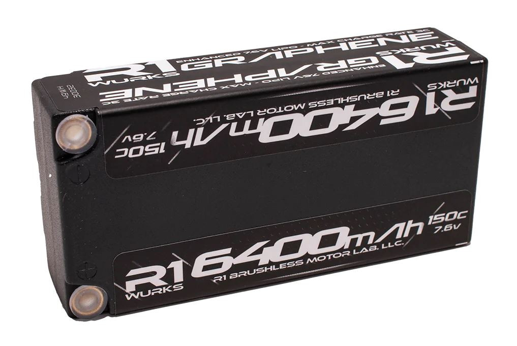 R1 Wurks 030032 6400mAh 2S HV 7.6V 150C Graphine Shorty LiPo Battery