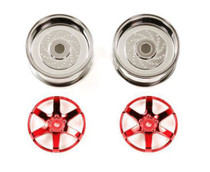 Tamiya 54552 1/10 Red Plated 2 Piece 6 Spoke Wheels +4 offset
