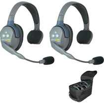 Eartec UltraLITE Headset Set suit 2 persons w/batteries, charger & case.