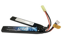 Gens-Ace 1200mAh 25C 3S 11.1v Airsoft Saddle/Split Lipo Battery
