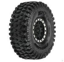 Pro-Line Racing 1/10 Hyrax 1.9 G8 Crawler Tyres Mounted on Impulse Black/Silver Wheels 