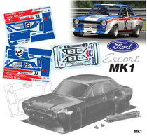 Team C Racing 1/10 Ford Escort Mk1 Chevron 190mm Clear Body Set