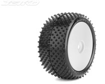 JetKo 1/10 ARENA 2WD/4WD Carpet/Astro Buggy Tyres Soft mounted White Wheels