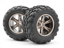 Blackzon 540077 Warrior Wheel & Tyre Set 2pcs