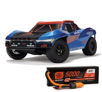 Arrma 1/10 FURY 223S BLX Brushless 2WD Short Course Truck RTR with DSC Blue + Spektrum 5000mAh 2S 7.4V Battery