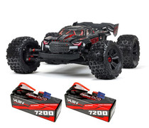 Arrma 1/5 Kraton 4X4 8S BLX EXB Brushless Monster Truck RTR + 2 x Gens Ace 7200mAh 4S 14.8V 60C LiPo Batteries
