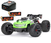 Arrma 1/10 Kraton 4x4 4S V2 BLX Speed Monster Truck RTR Green + Spektrum SMART Powerstage 8S Surface Combo
