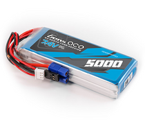 Gens Ace 5000mAh 2S 7.4V RX LiPo Battery w/EC3 & JR-3P
