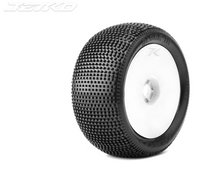 JetKo 1/8 Block In Truggy Tyres Ultra Soft mounted White Wheels